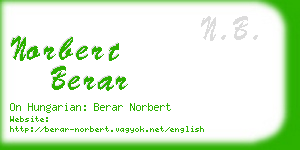 norbert berar business card